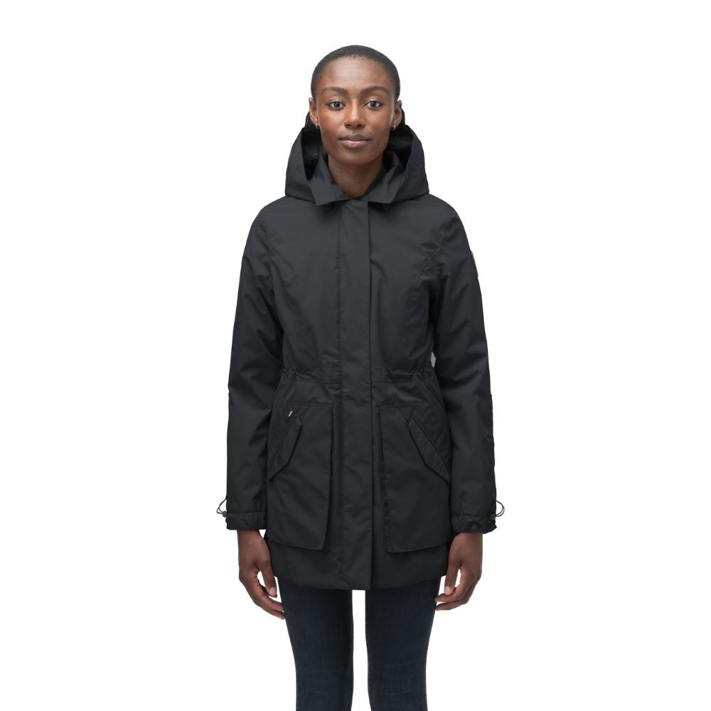 Terra Women's Thigh Length Jacket - Black